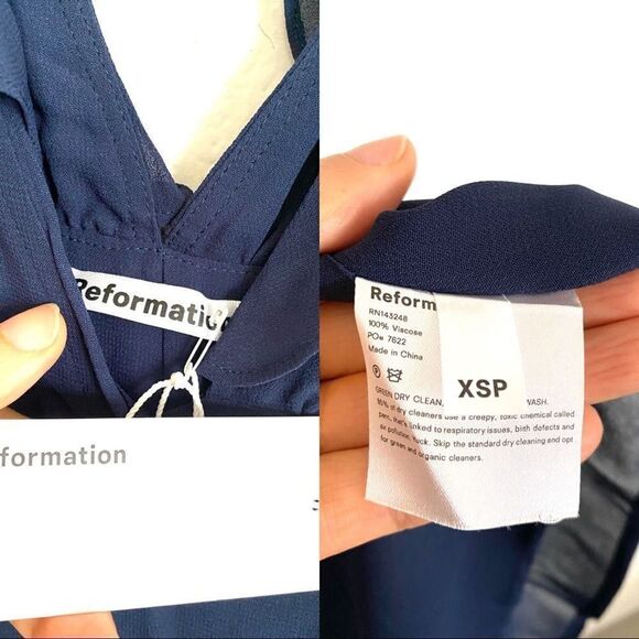 Reformation Peppermint Maxi Dress in Navy size XSP - Picture 7 of 16